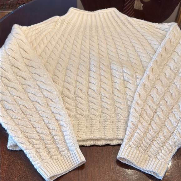 Cream Cable Knit Crew Neck Sweater - Picture 1 of 6